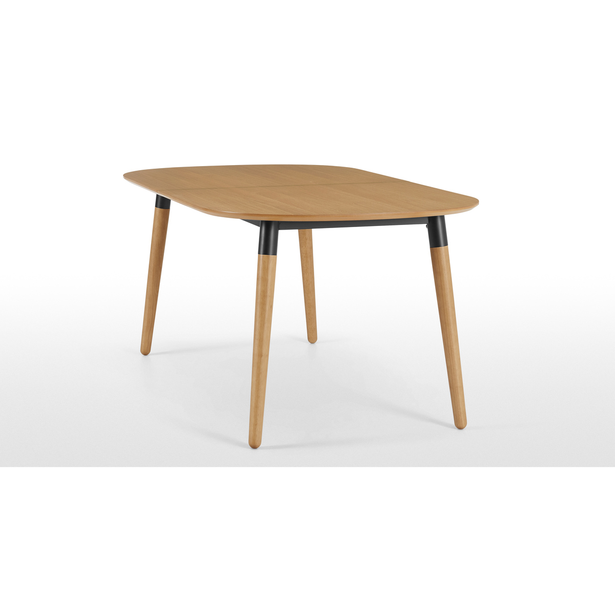 Edelweiss 6-8 Seat Oval Extending Dining Table, Oak and Black – image 6
