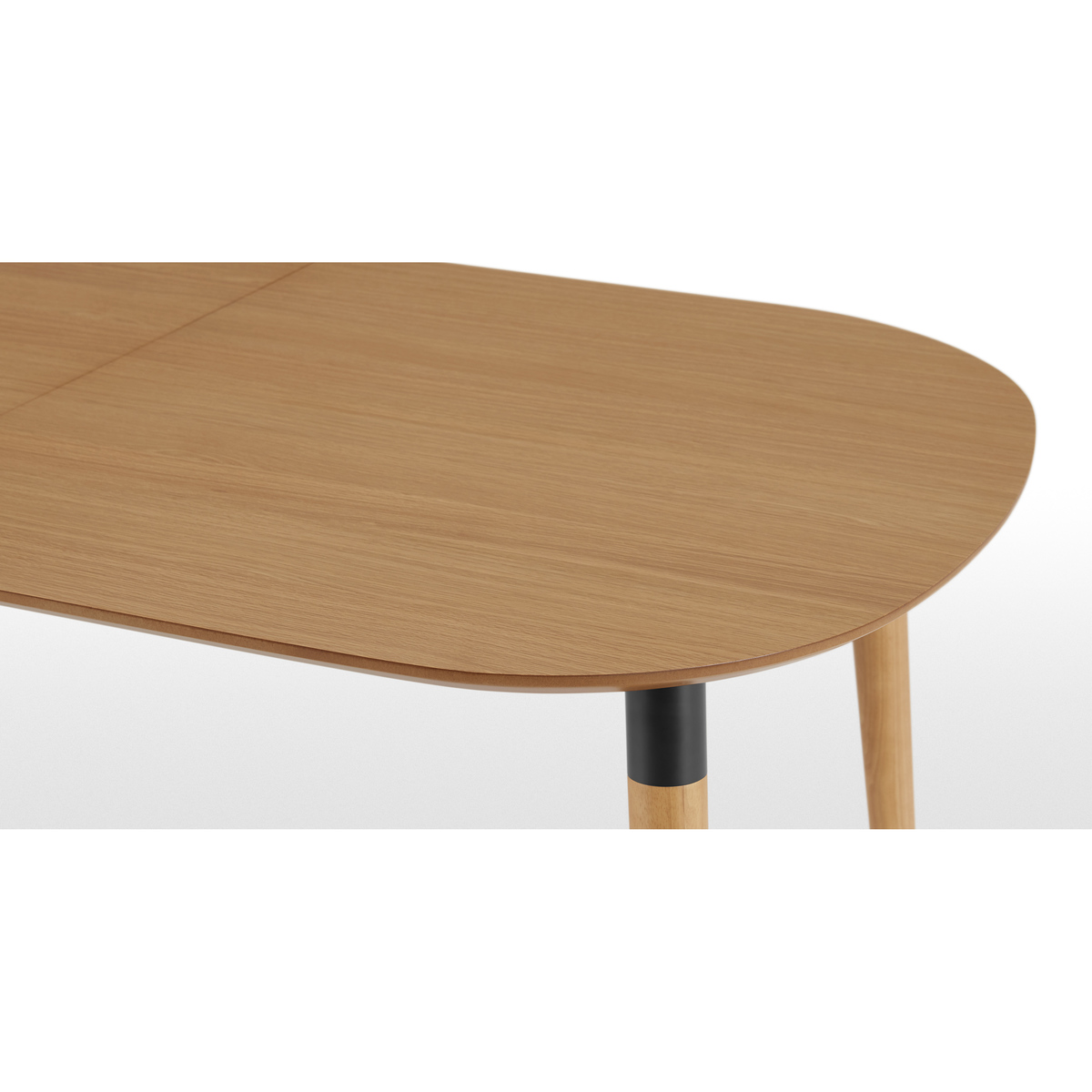 Edelweiss 6-8 Seat Oval Extending Dining Table, Oak and Black – image 8