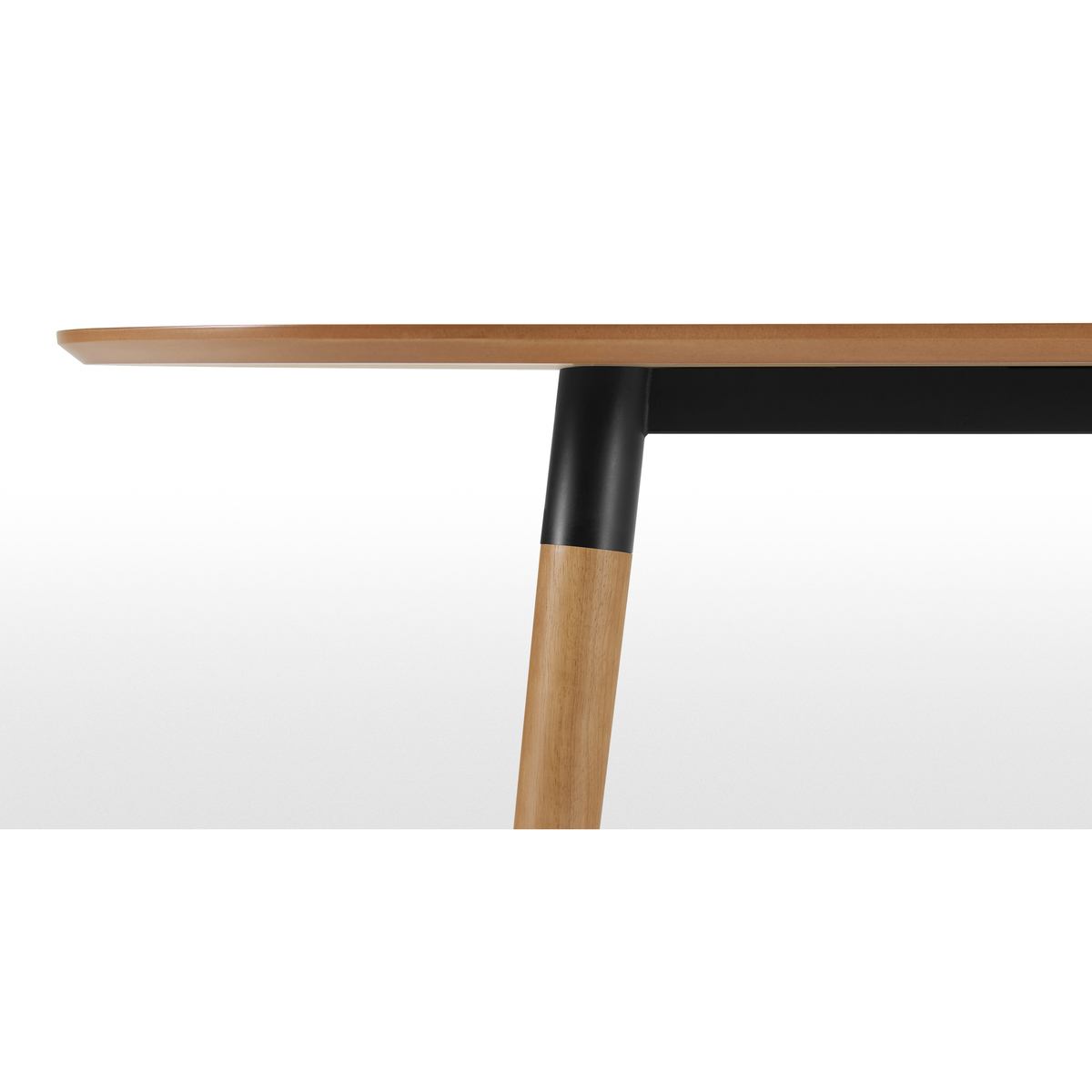 Edelweiss 6-8 Seat Oval Extending Dining Table, Oak and Black – image 9