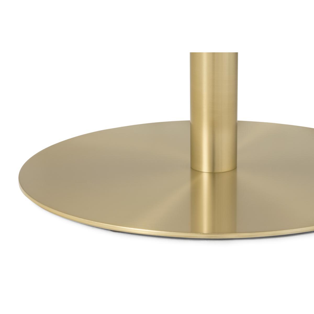 Corby 4 Seat Round Dining Table, White Marble & Brushed Brass – image 5