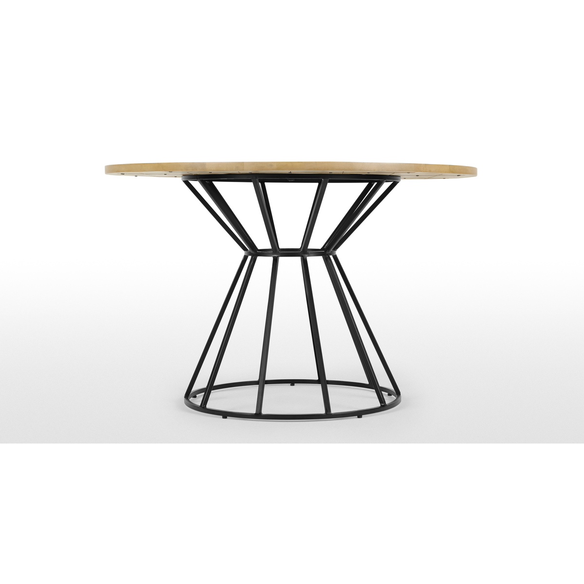 Khalida 4 Seat Round Dining Table, Mango Wood and Black – image 4