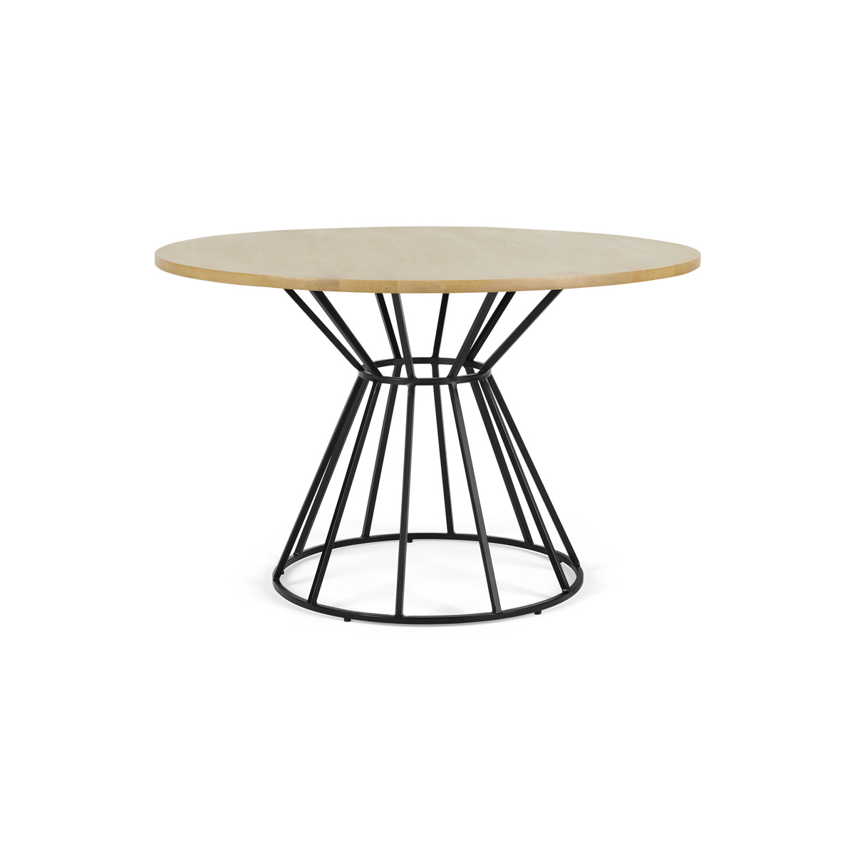 Khalida 4 Seat Round Dining Table, Mango Wood and Black – image 8