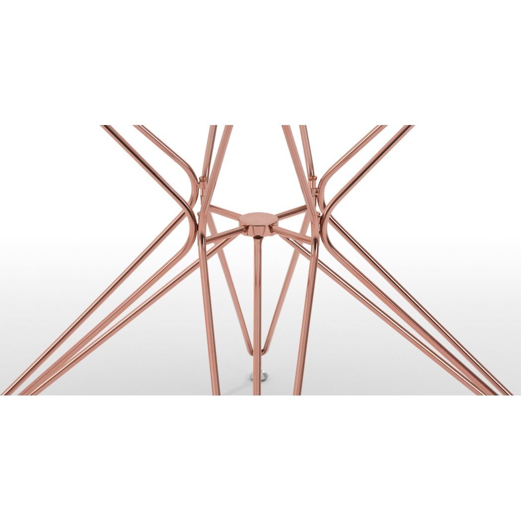 Belden Round Dining Table, Glass and Copper – image 4