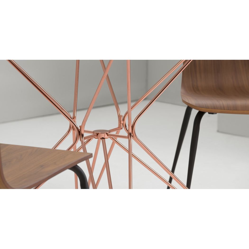 Belden Round Dining Table, Glass and Copper – image 5