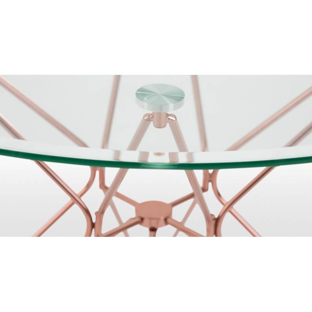 Belden Round Dining Table, Glass and Copper – image 6