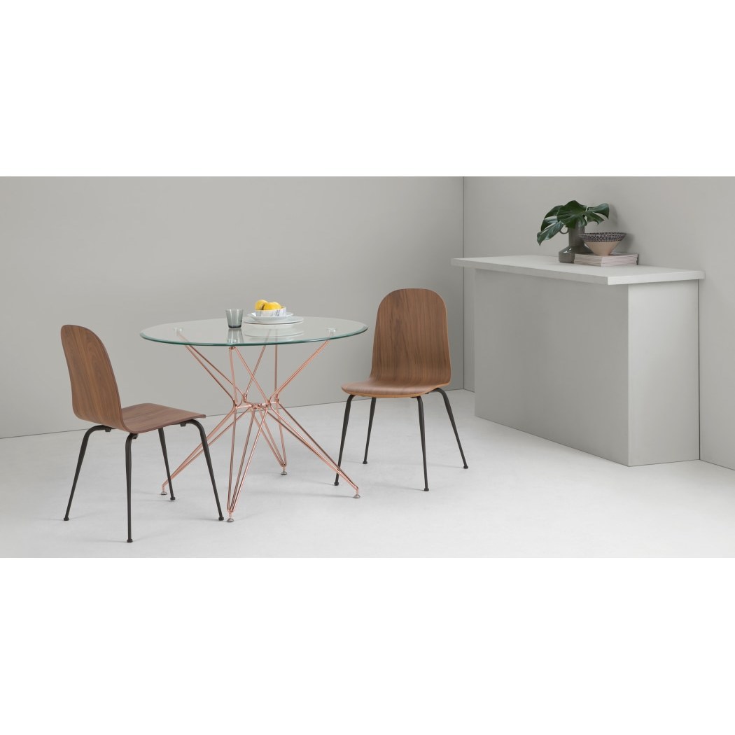 Belden Round Dining Table, Glass and Copper – image 8