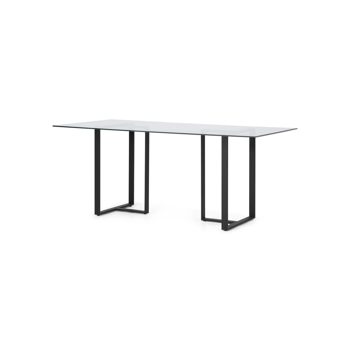 Saffie 6 Seat Dining Table, Black & Glass – image 3