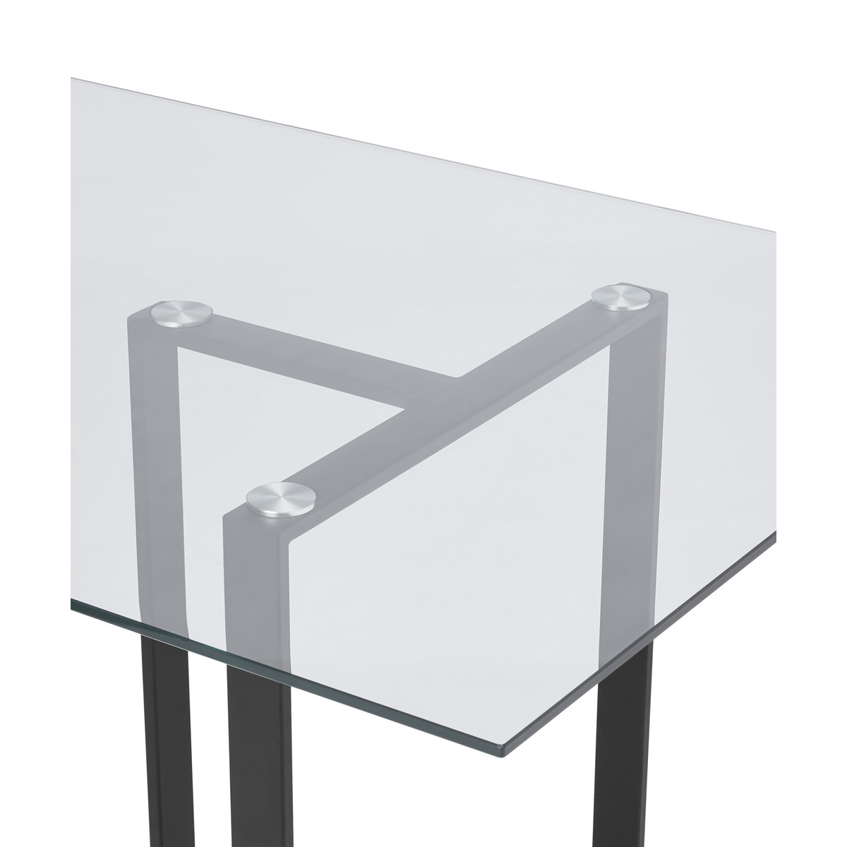 Saffie 6 Seat Dining Table, Black & Glass – image 7
