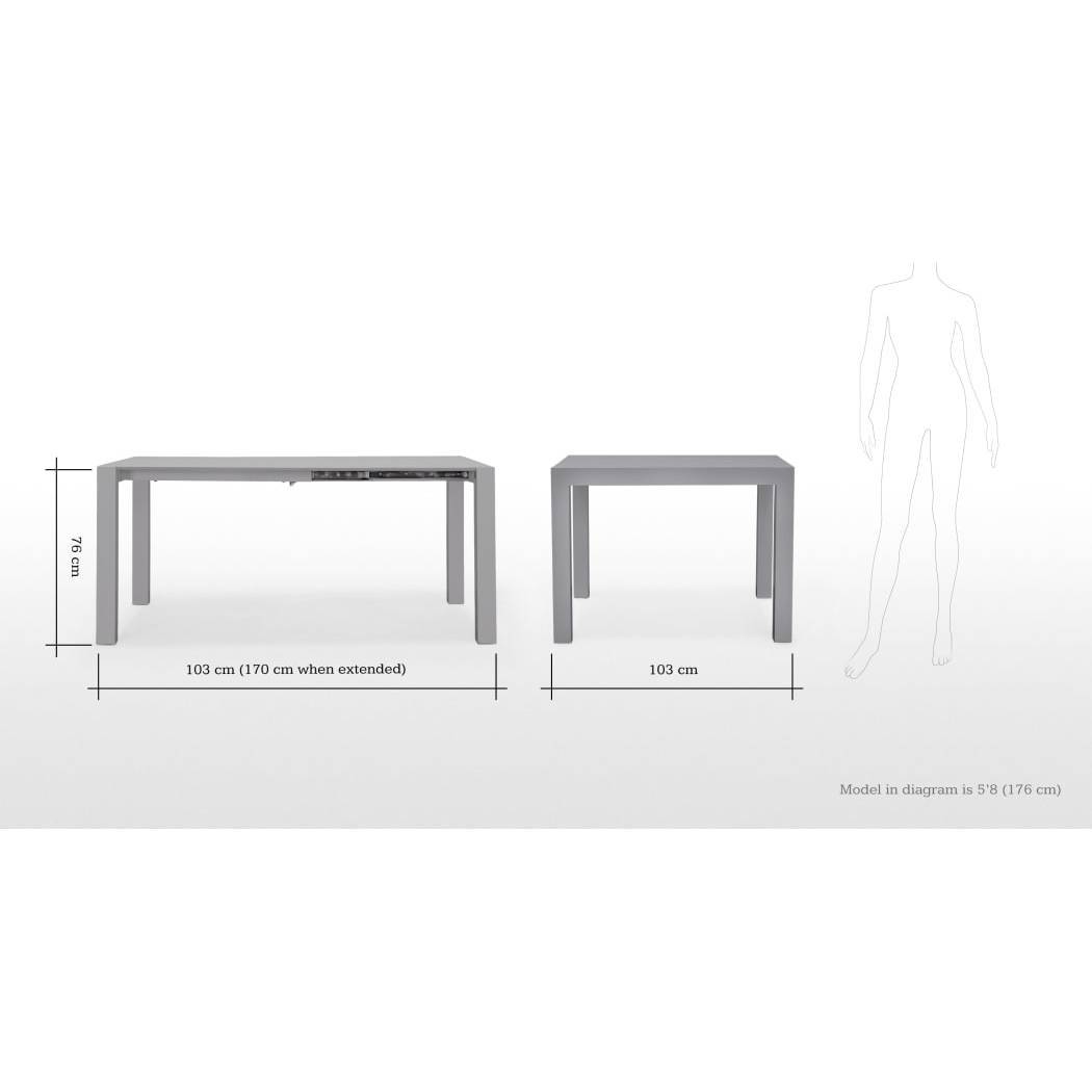 Bramante Square Extending Dining Table, Grey – image 8