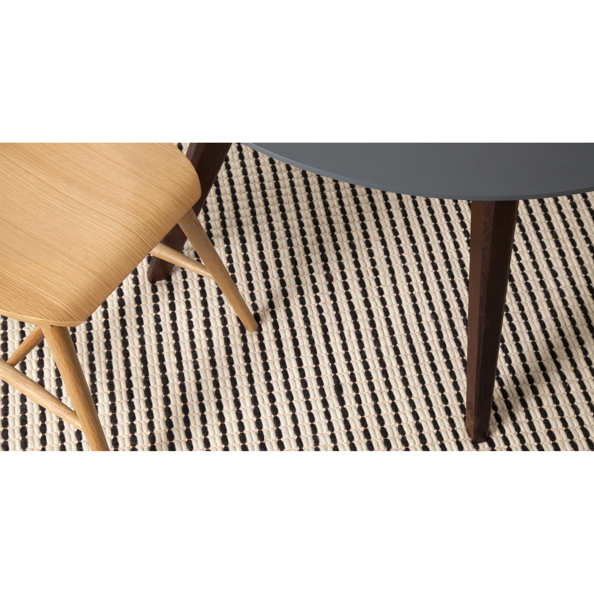 Aveiro 4 Seat Round Dining Table, Dark Stain Oak and Grey – image 3