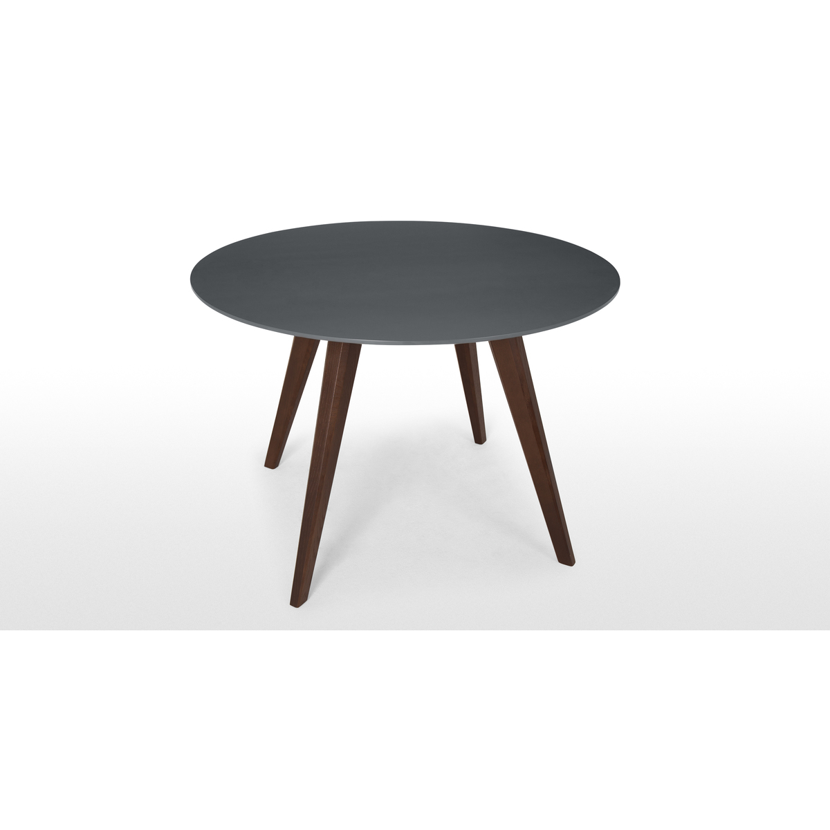 Aveiro 4 Seat Round Dining Table, Dark Stain Oak and Grey – image 4