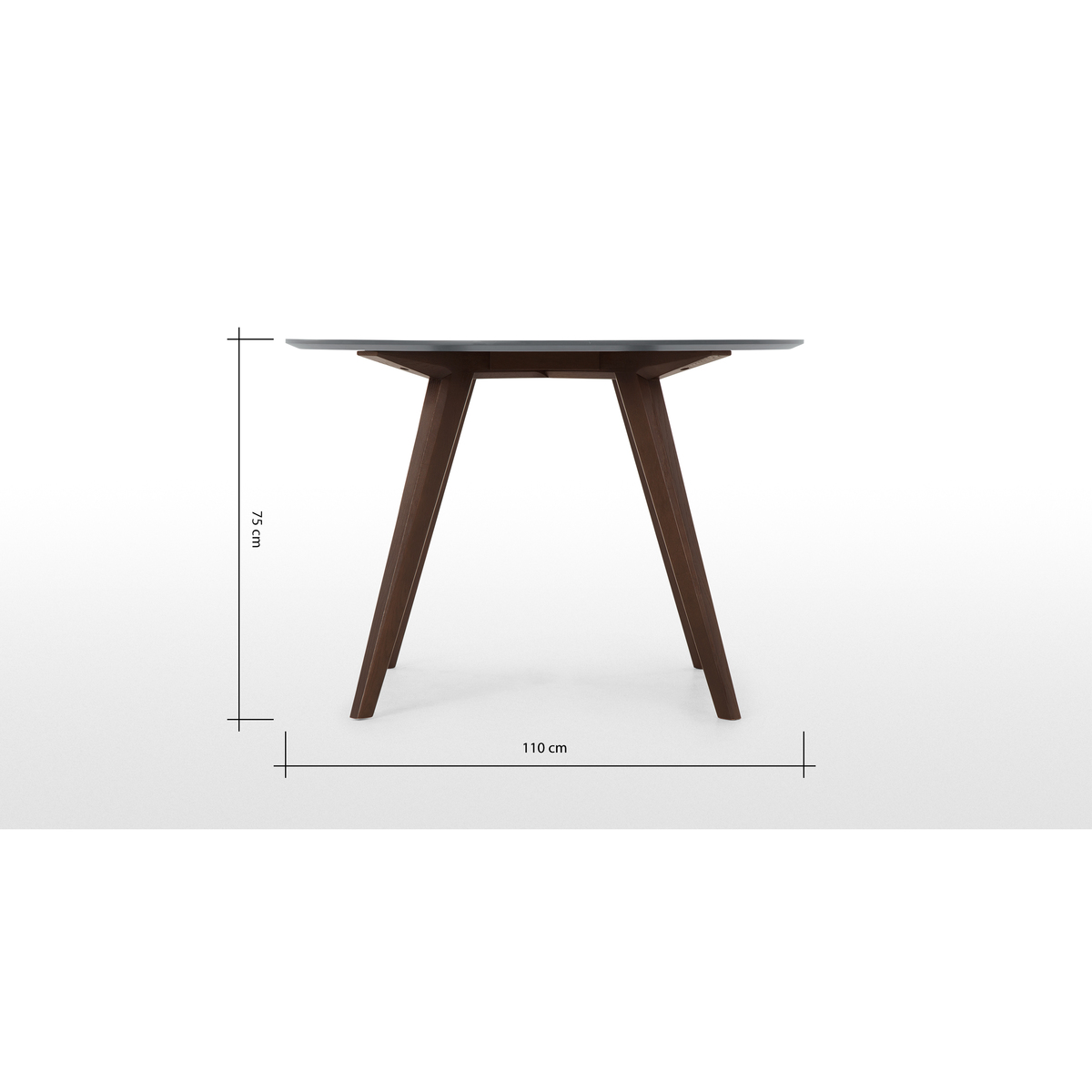 Aveiro 4 Seat Round Dining Table, Dark Stain Oak and Grey – image 7