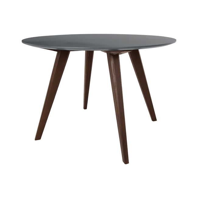 Aveiro 4 Seat Round Dining Table, Dark Stain Oak and Grey – image 8