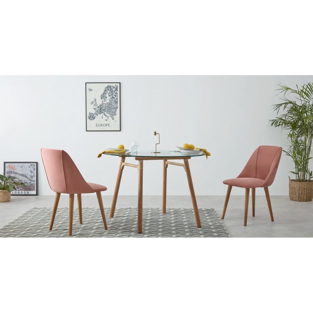 Philly Dining Table, Oak and Glass – image 3