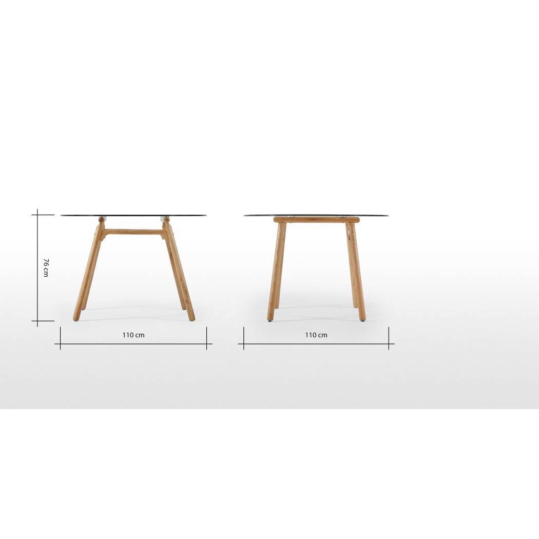 Philly Dining Table, Oak and Glass – image 4
