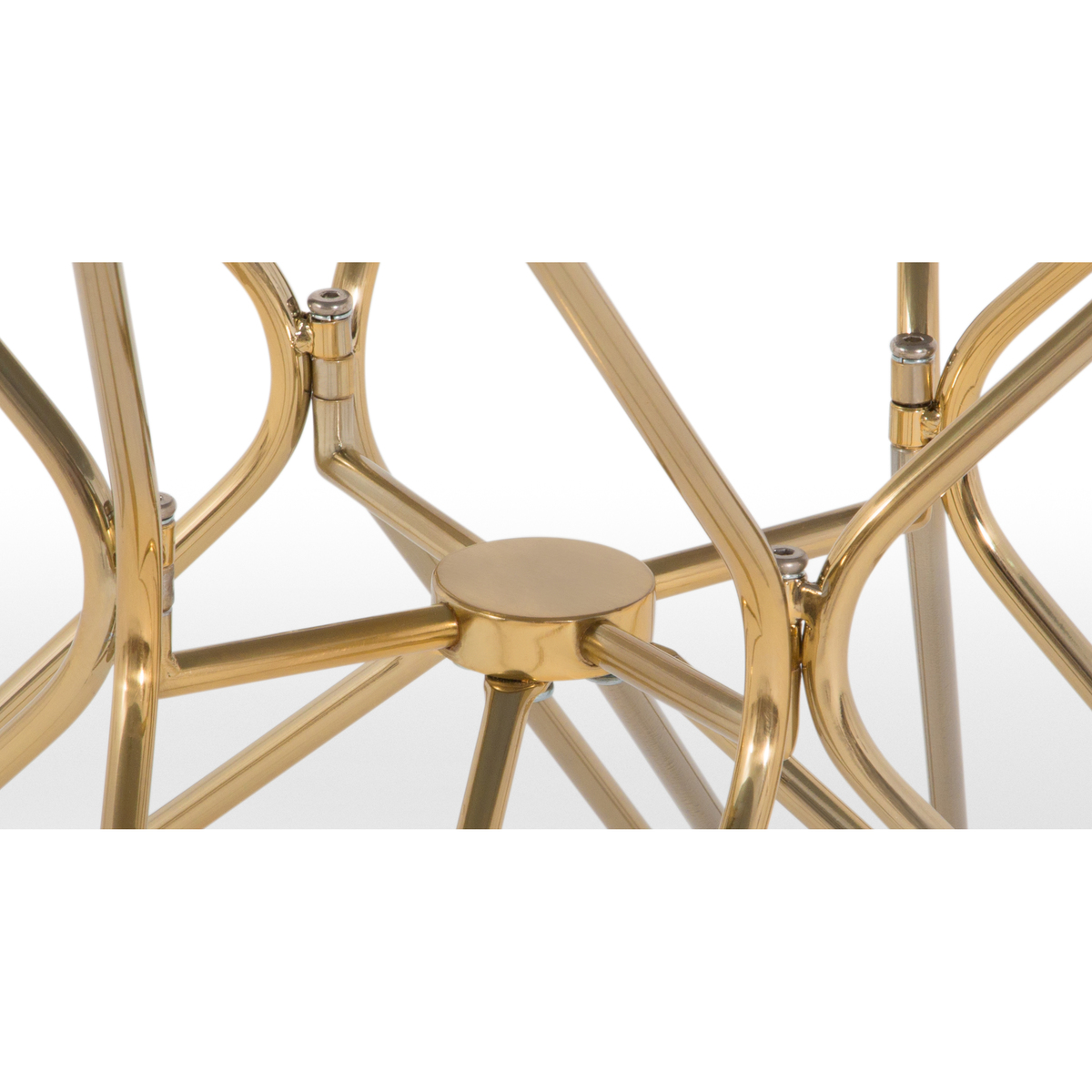 Belden 4 Seat Round Dining Table, Smoked Glass and Brushed Brass – image 7