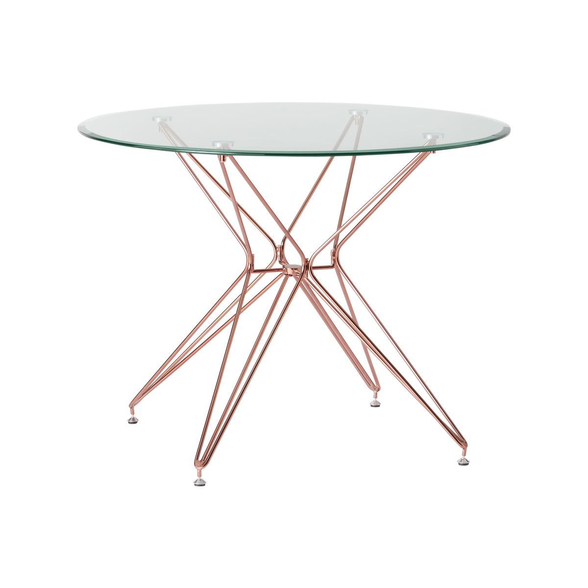 Belden 4 Seat Round Dining Table, Smoked Glass and Brushed Brass – image 9