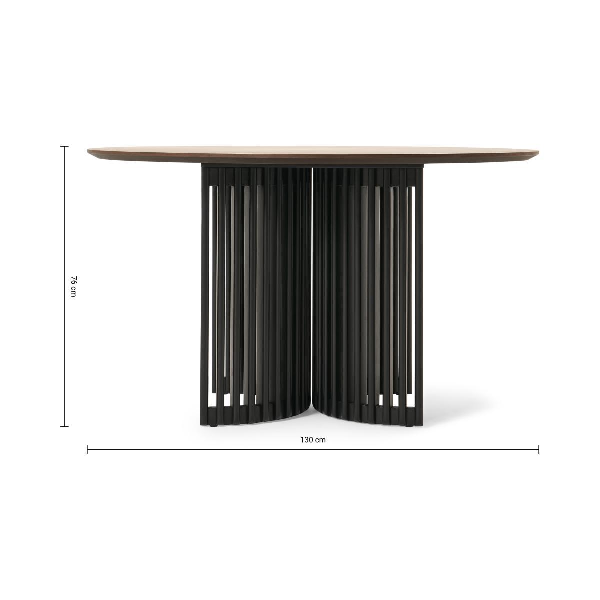 Zaragoza 4 Seat Round Dining Table, Walnut & Charcoal Black – image 9