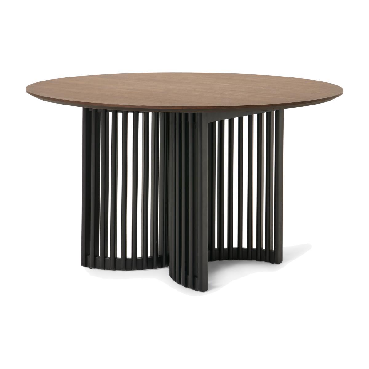 Zaragoza 4 Seat Round Dining Table, Walnut & Charcoal Black – image 1