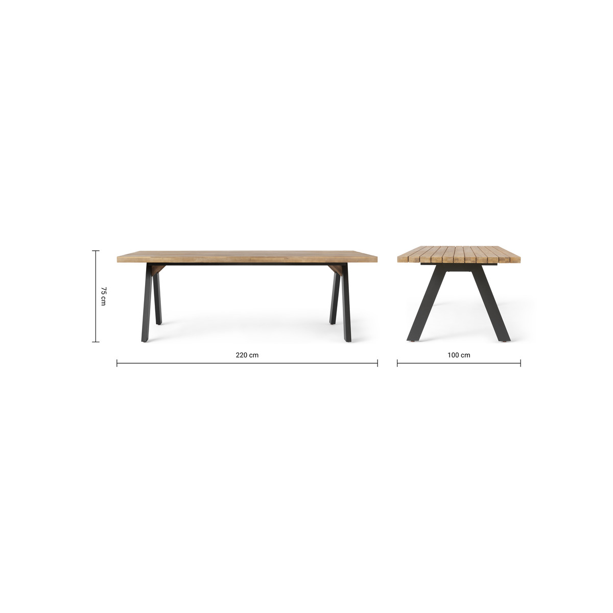 Bosco Garden Dining Table, Black & Acacia Wood – image 9