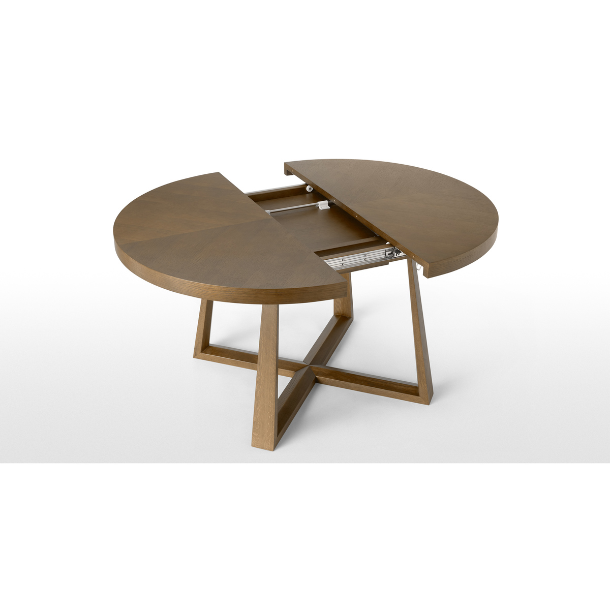 Belgrave 4- 6 Seat Round Extending Dining Table, Dark Stained Oak – image 8