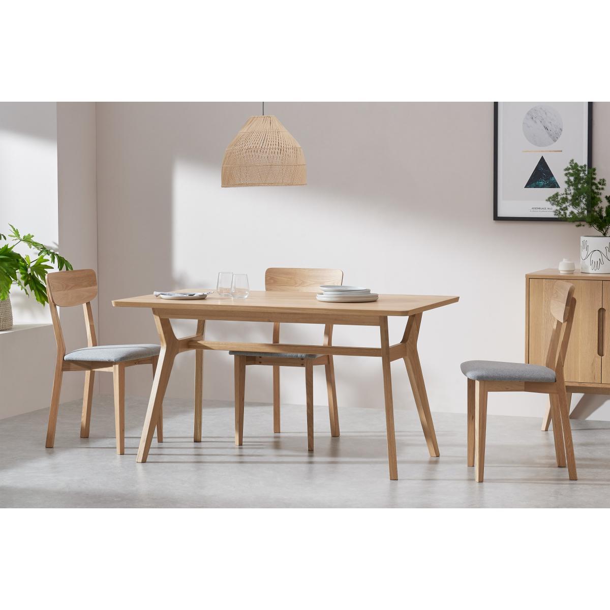 Jenson 6 Seat Dining Table, Oak – image 3