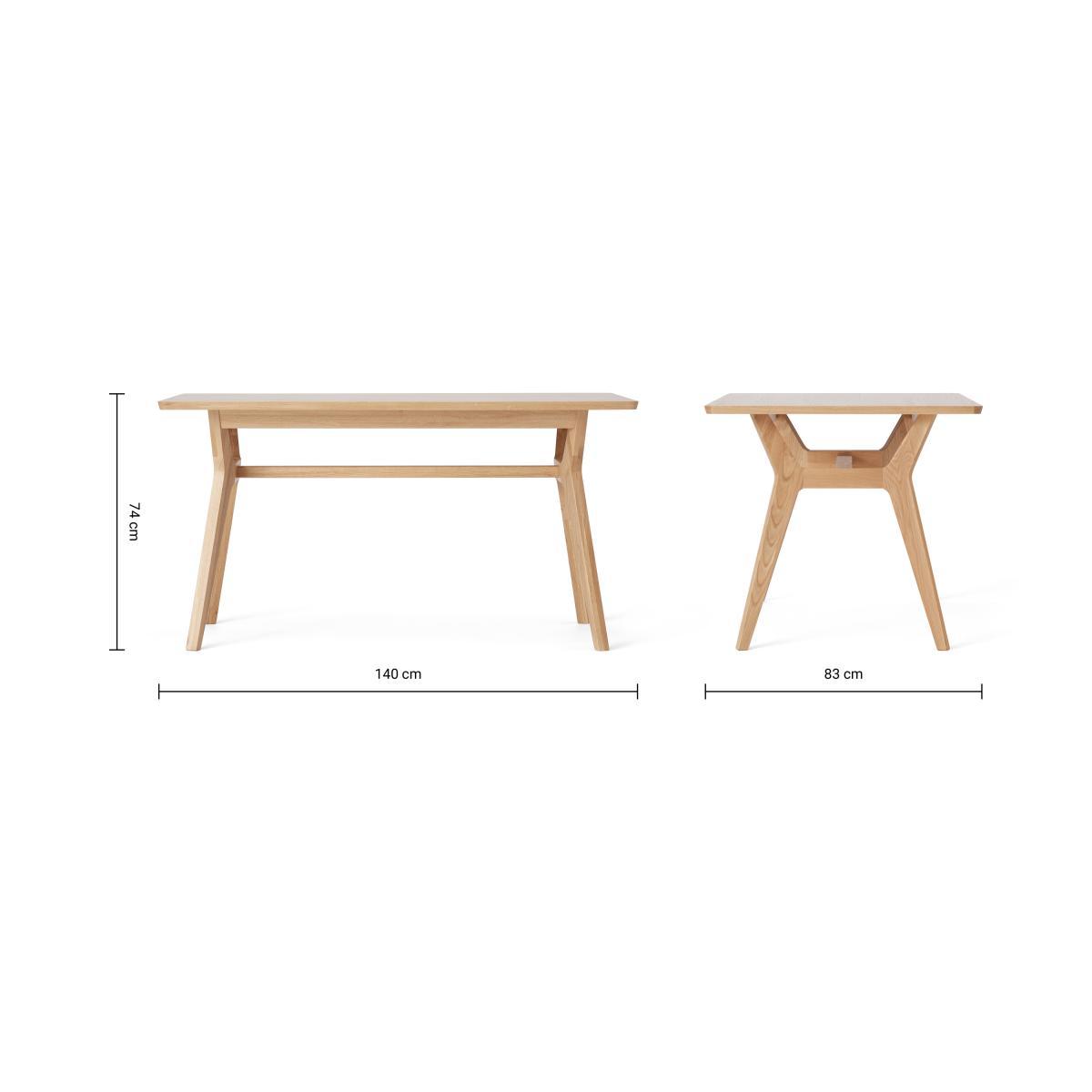 Jenson 6 Seat Dining Table, Oak – image 10