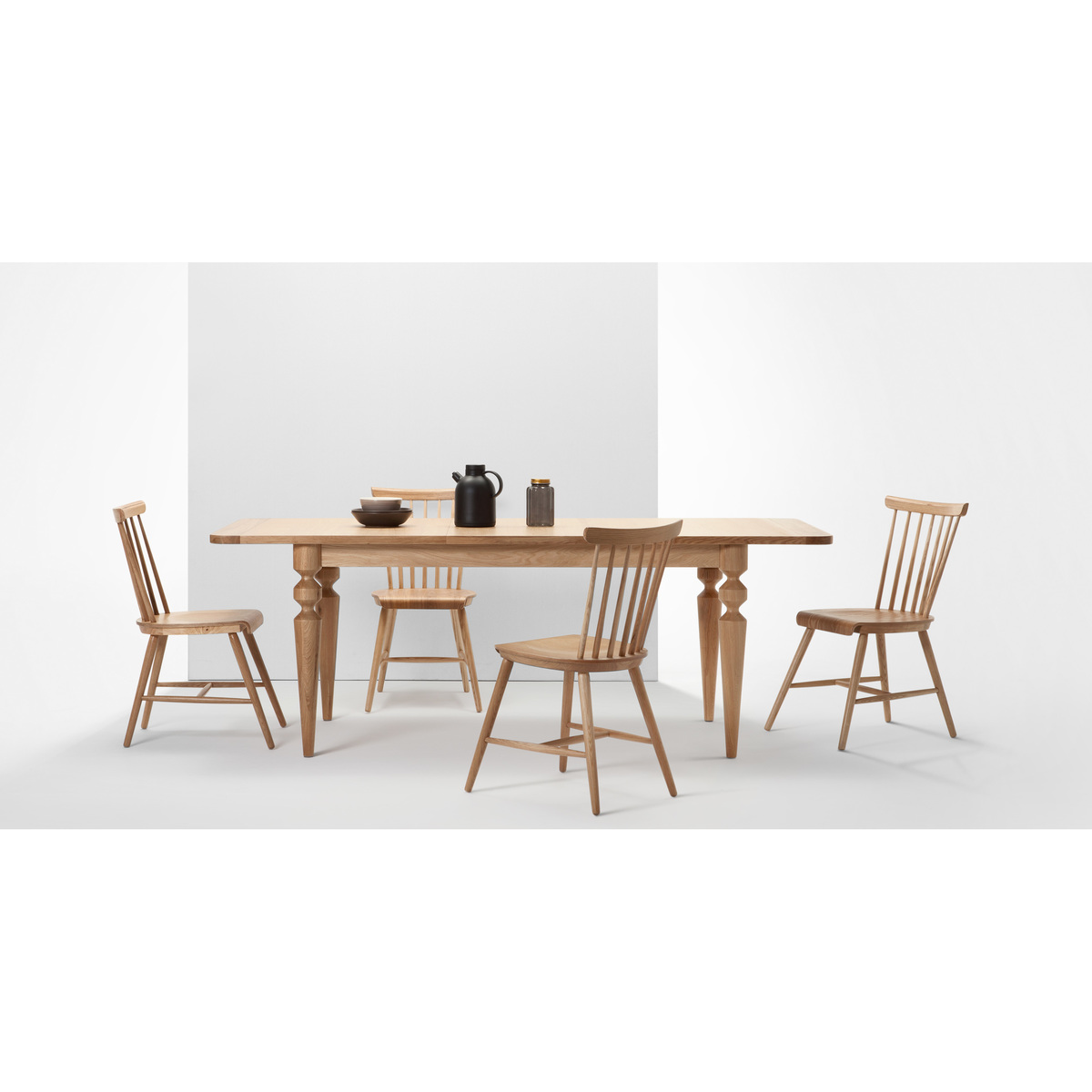 Betty 8-10 Seat Extending Dining Table, Oak and Grey – image 6