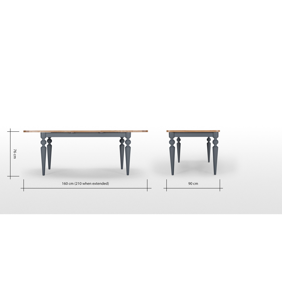 Betty 8-10 Seat Extending Dining Table, Oak and Grey – image 8