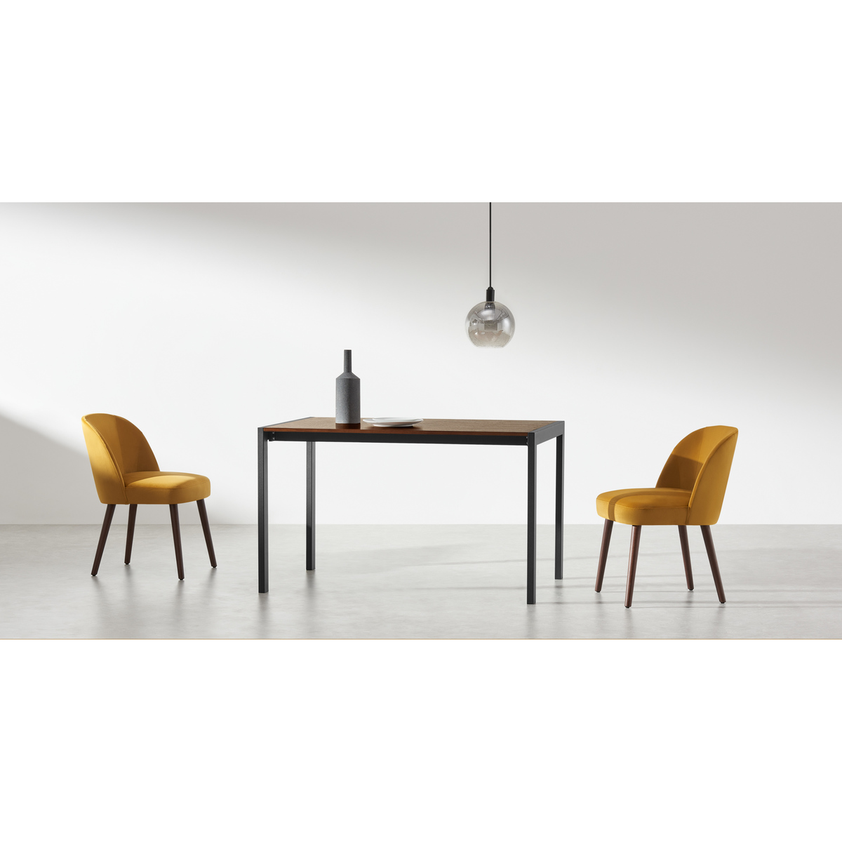Swift 4-8 Seat Dining Table, Walnut & Black – image 4
