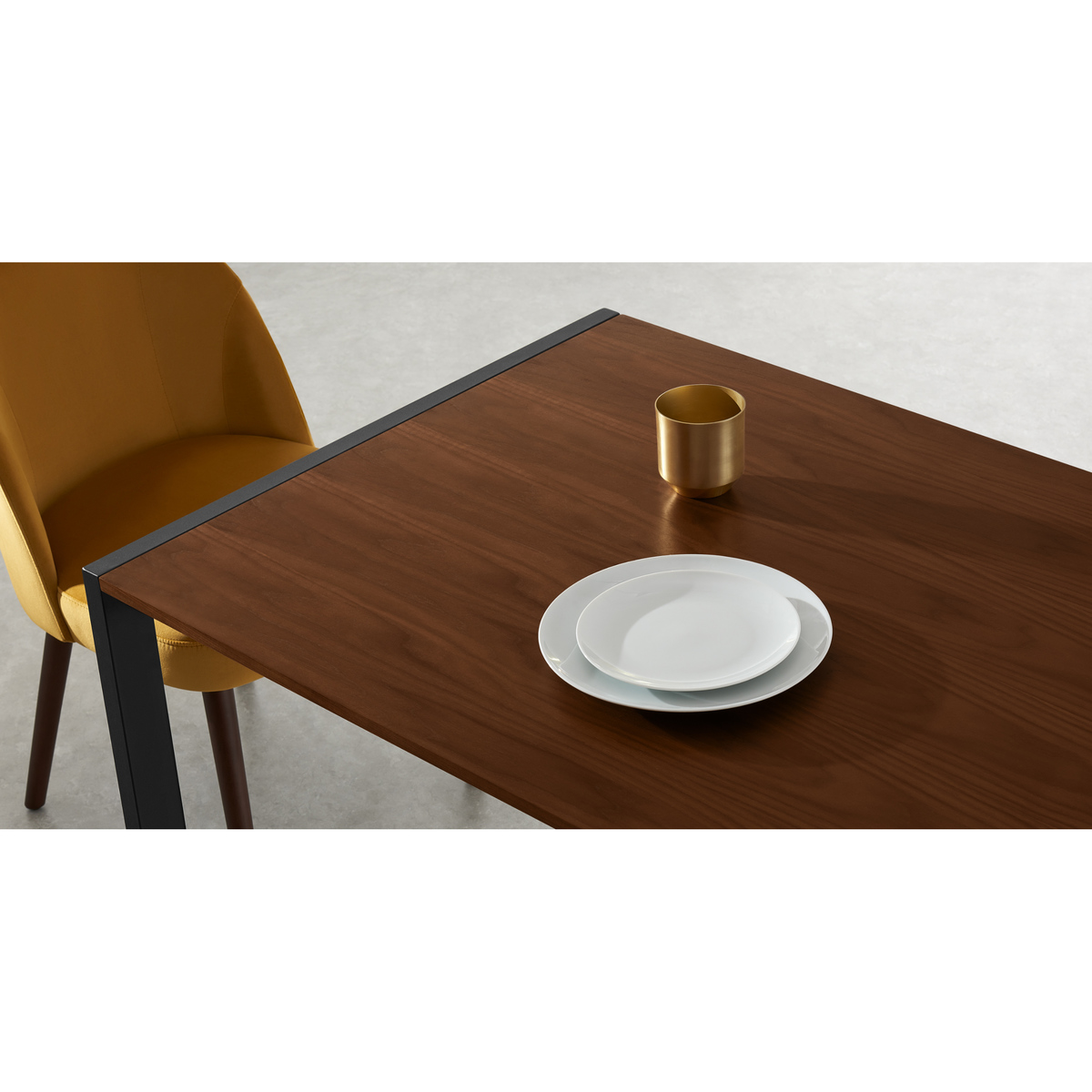 Swift 4-8 Seat Dining Table, Walnut & Black – image 5