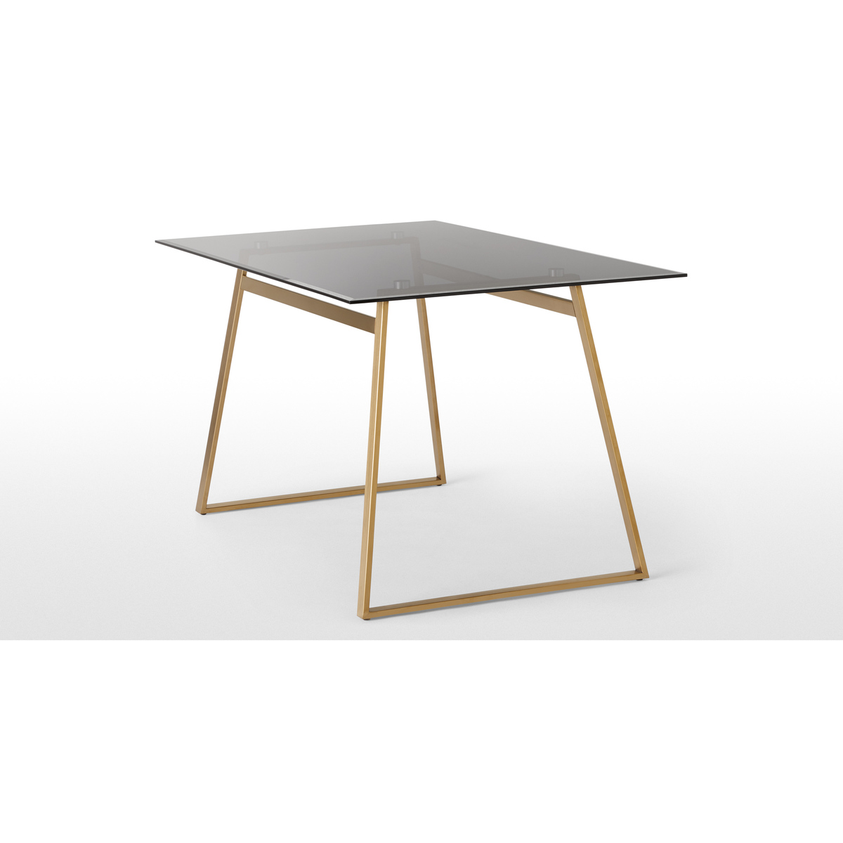 Haku 6 Seat Dining Table, Brass and Smoked glass – image 4