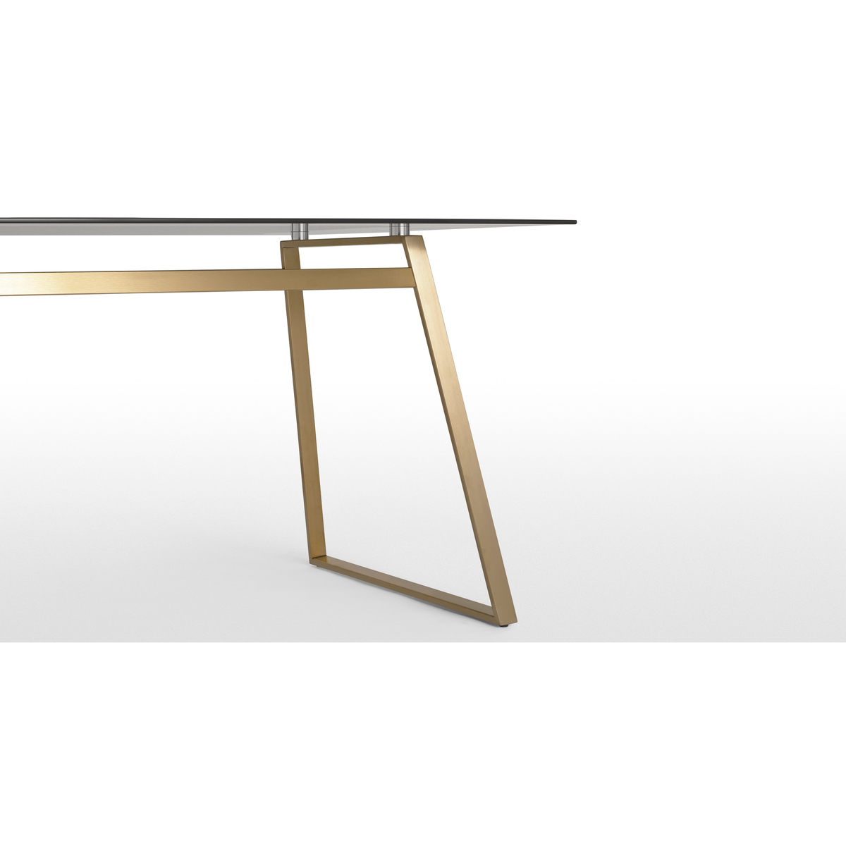 Haku 6 Seat Dining Table, Brass and Smoked glass – image 5