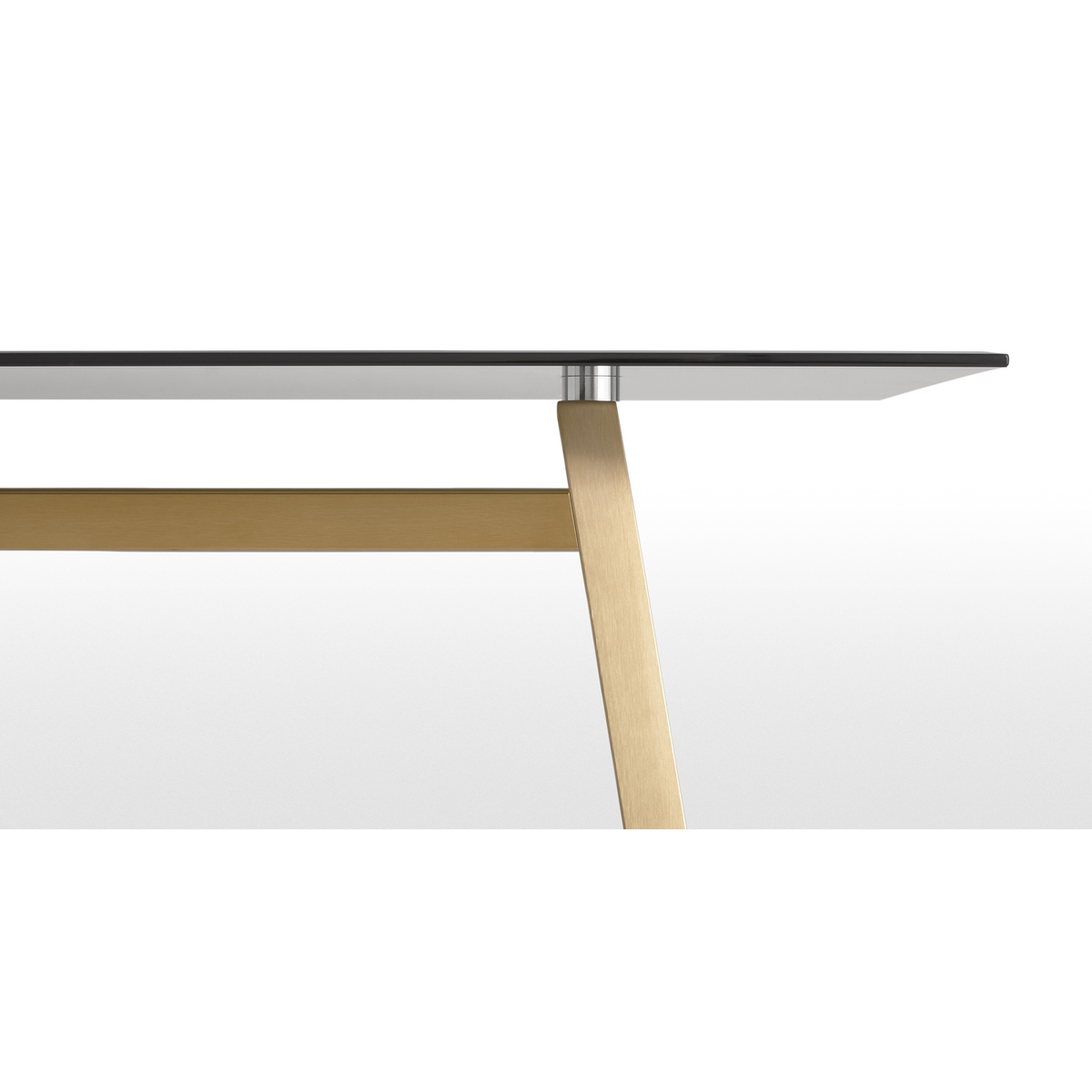 Haku 6 Seat Dining Table, Brass and Smoked glass – image 7
