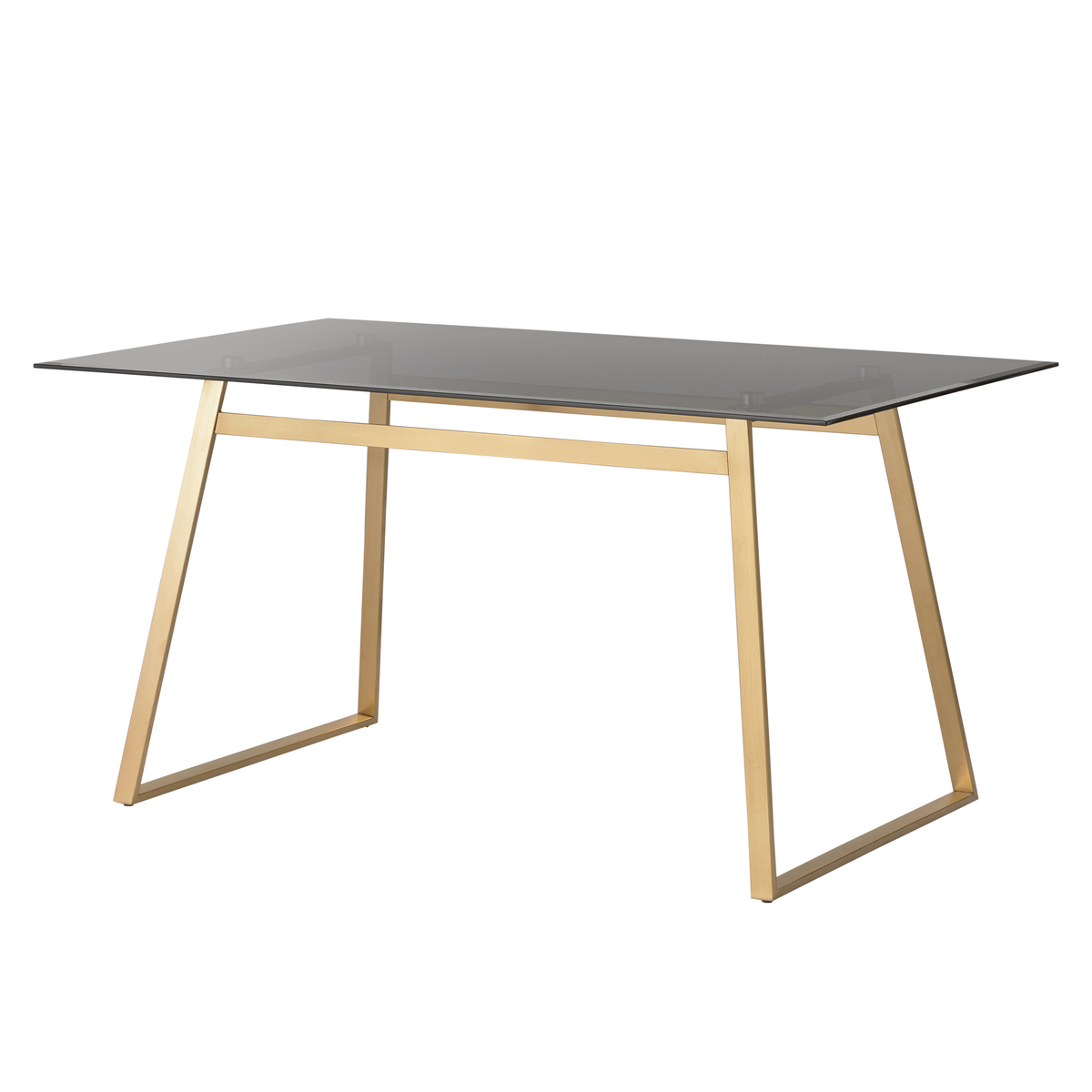 Haku 6 Seat Dining Table, Brass and Smoked glass – image 9