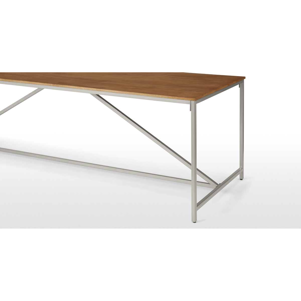 Lomond 10 Seat Dining Table, Honey Mango Wood & Brushed Steel – image 5