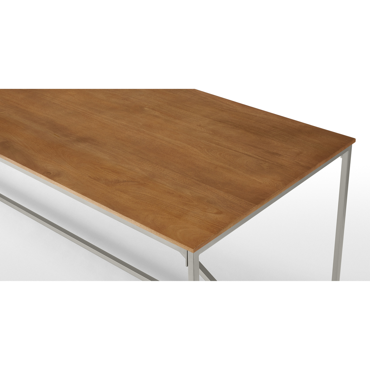 Lomond 10 Seat Dining Table, Honey Mango Wood & Brushed Steel – image 6
