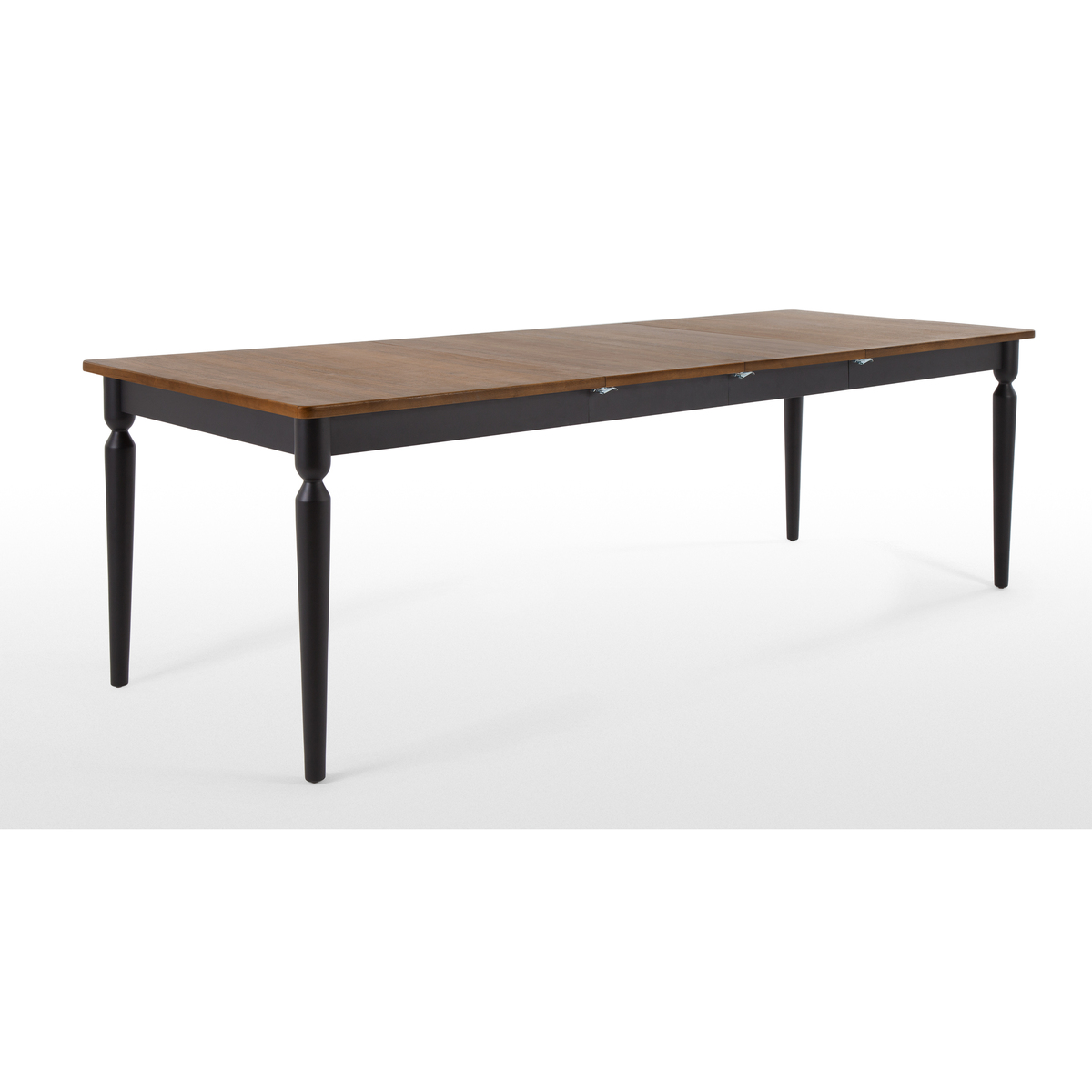 Pherson 8-12 Seat Double Extending Dining Table, Walnut and Black – image 6