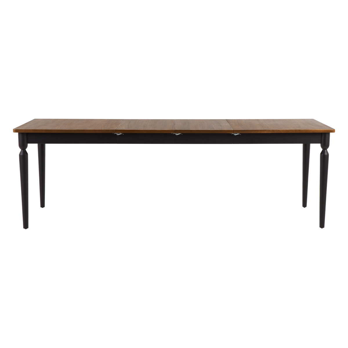 Pherson 8-12 Seat Double Extending Dining Table, Walnut and Black – image 2