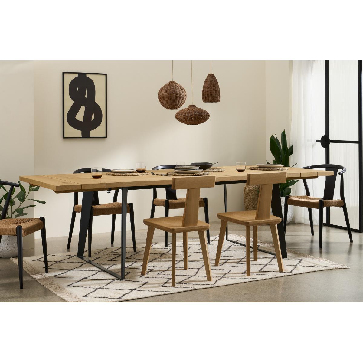 Solin 6-12 Seat Extending Dining Table, Rustic Oak – image 3