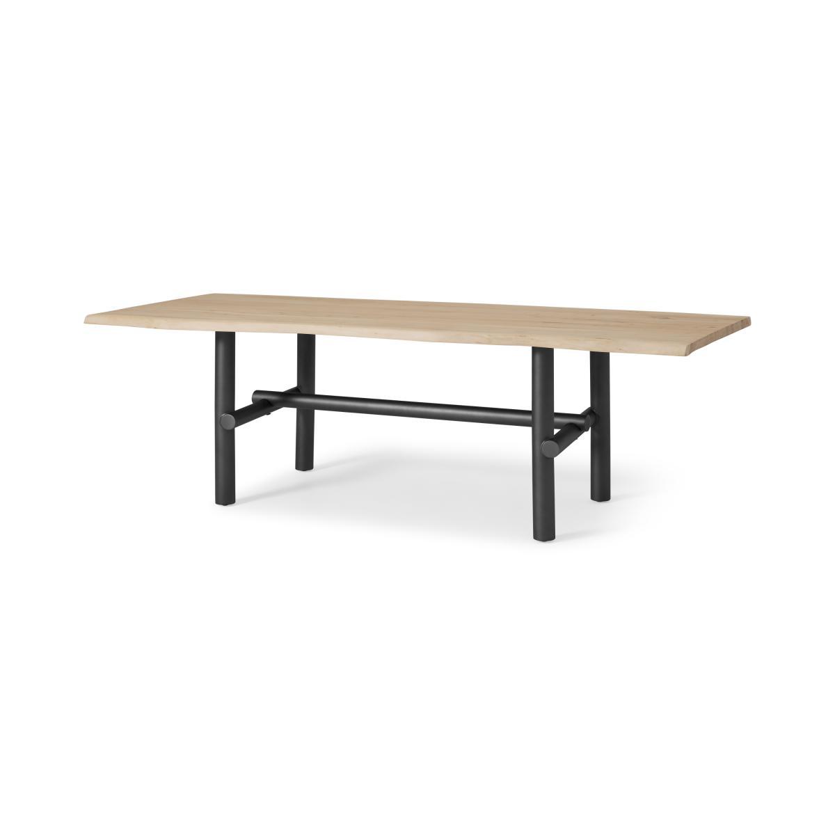 Finro 10 Seat Live Edge Dining Table, Acacia Wood & Black – image 2