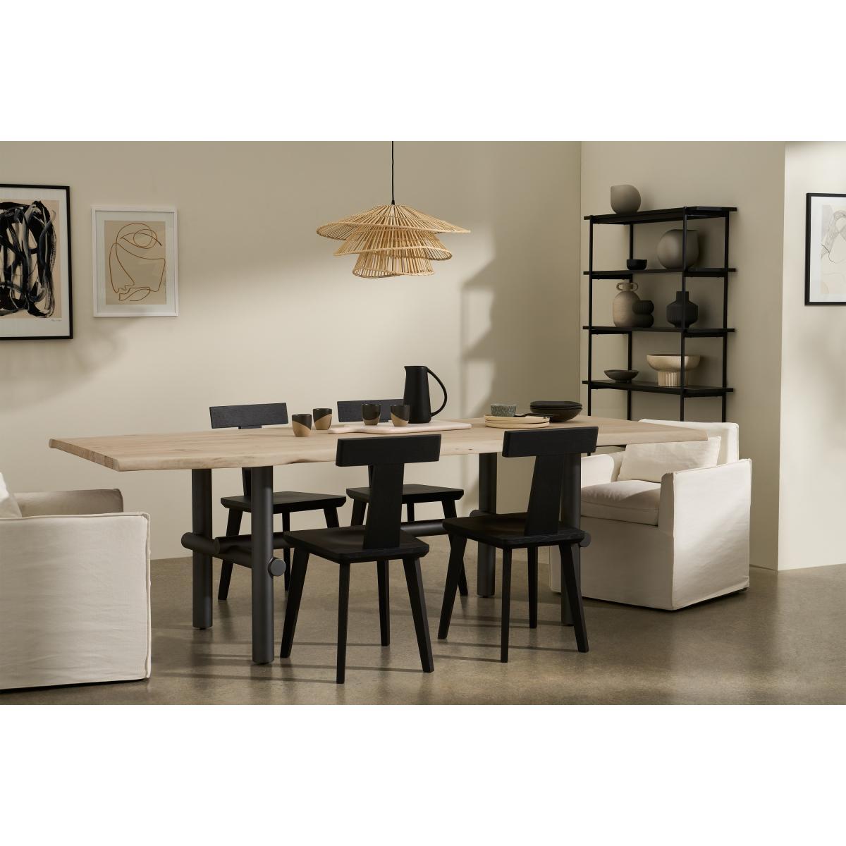Finro 10 Seat Live Edge Dining Table, Acacia Wood & Black – image 3