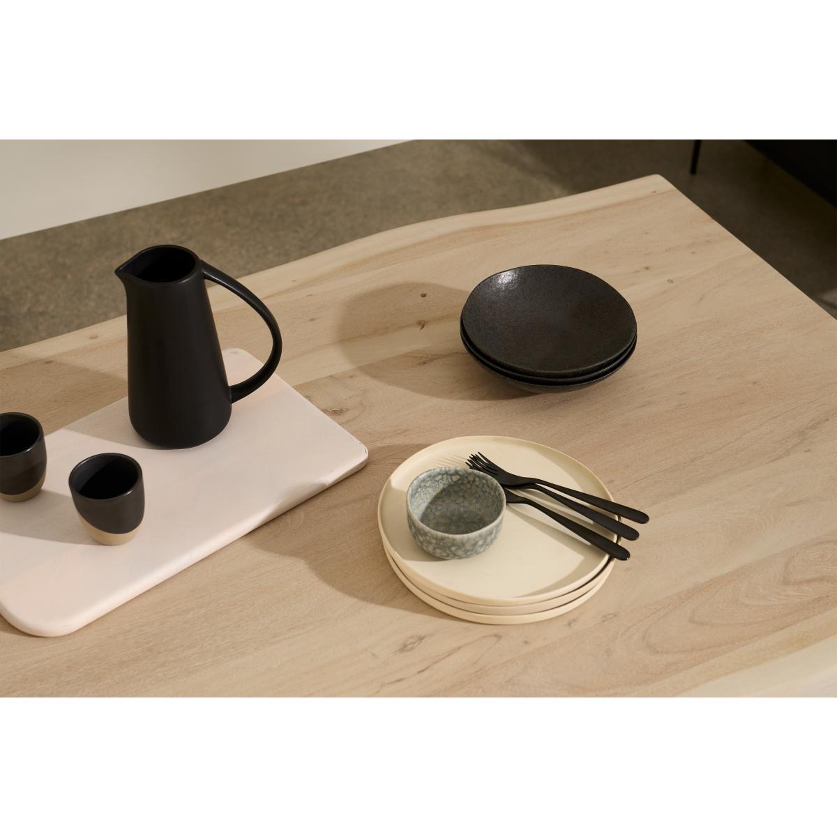 Finro 10 Seat Live Edge Dining Table, Acacia Wood & Black – image 4