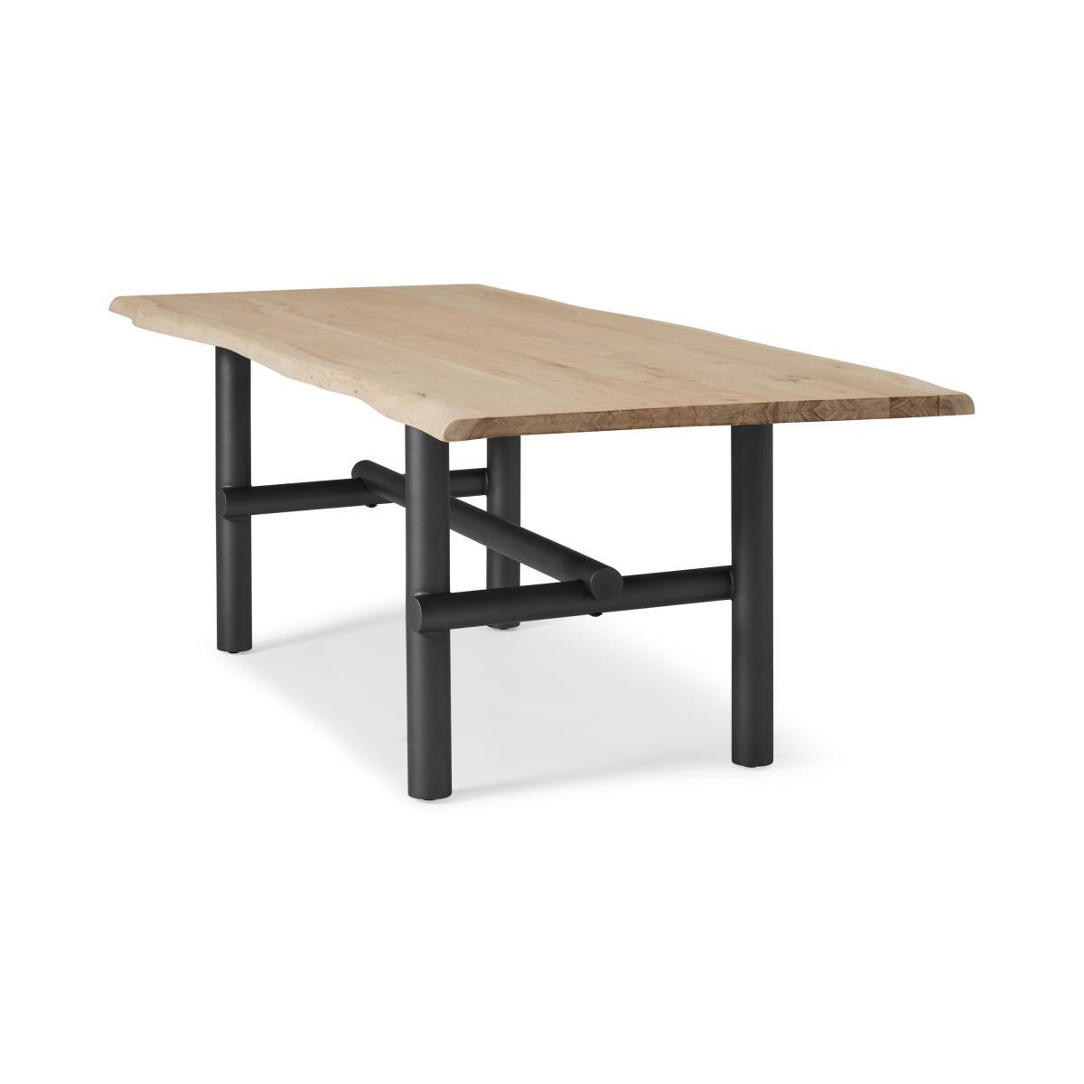 Finro 10 Seat Live Edge Dining Table, Acacia Wood & Black – image 5