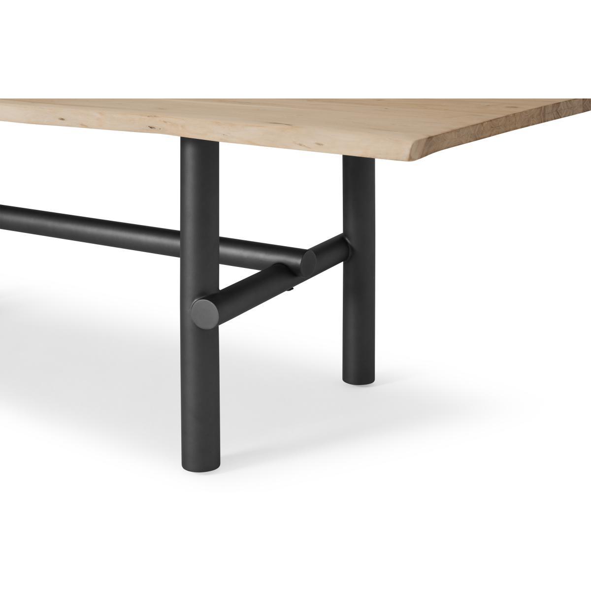 Finro 10 Seat Live Edge Dining Table, Acacia Wood & Black – image 6
