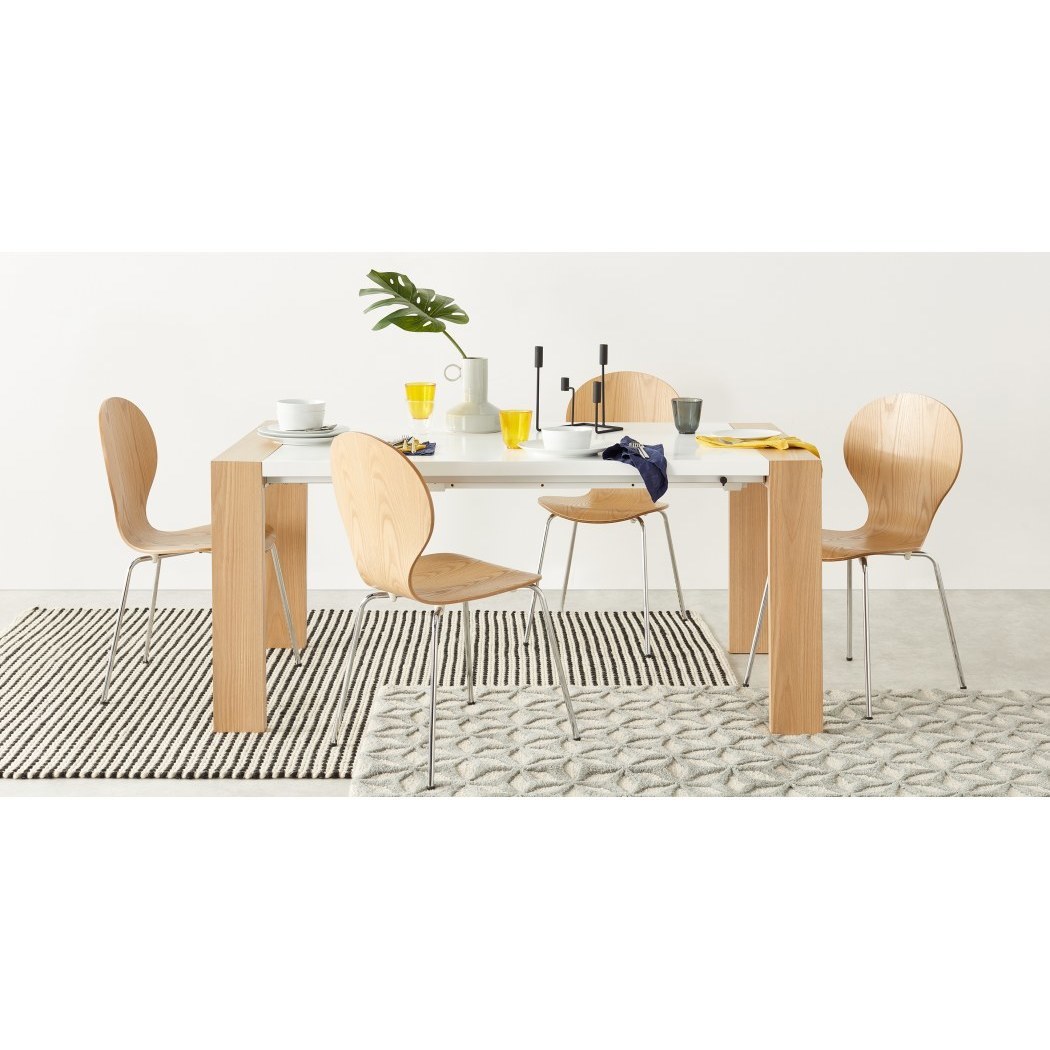 Ethan Extending Dining Table, Oak and White – image 3