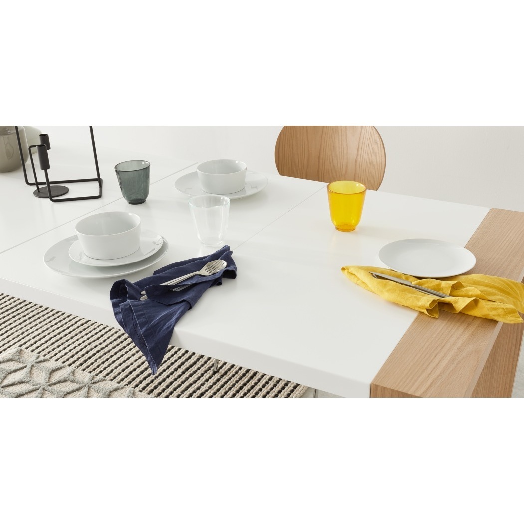 Ethan Extending Dining Table, Oak and White – image 5