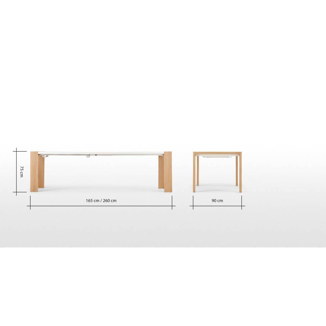 Ethan Extending Dining Table, Oak and White – image 7