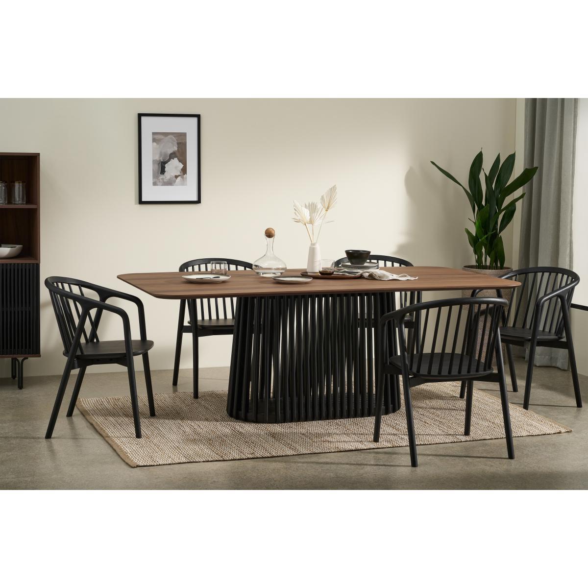 Zaragoza 8 Seat Dining Table, Walnut & Charcoal Black – image 3
