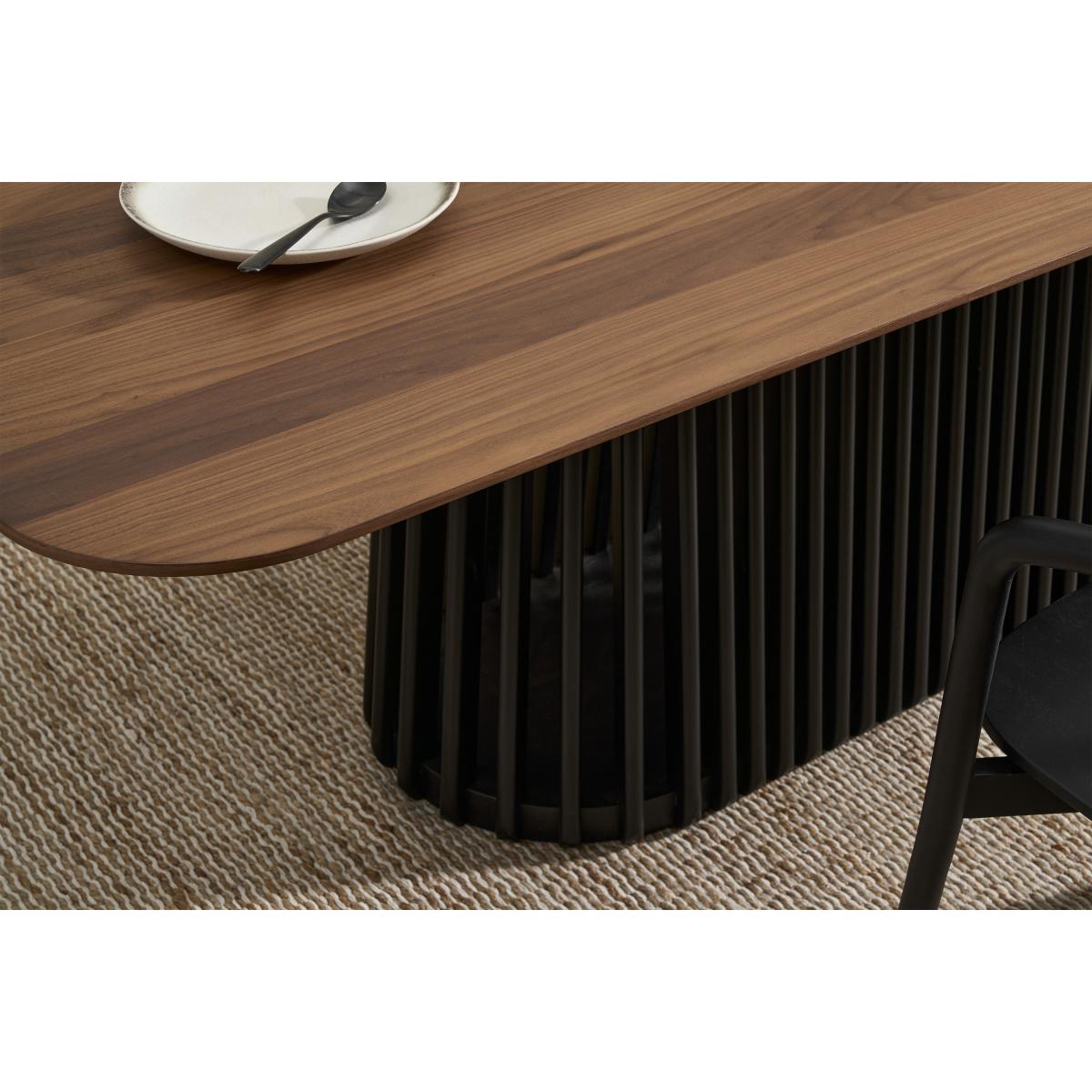 Zaragoza 8 Seat Dining Table, Walnut & Charcoal Black – image 4